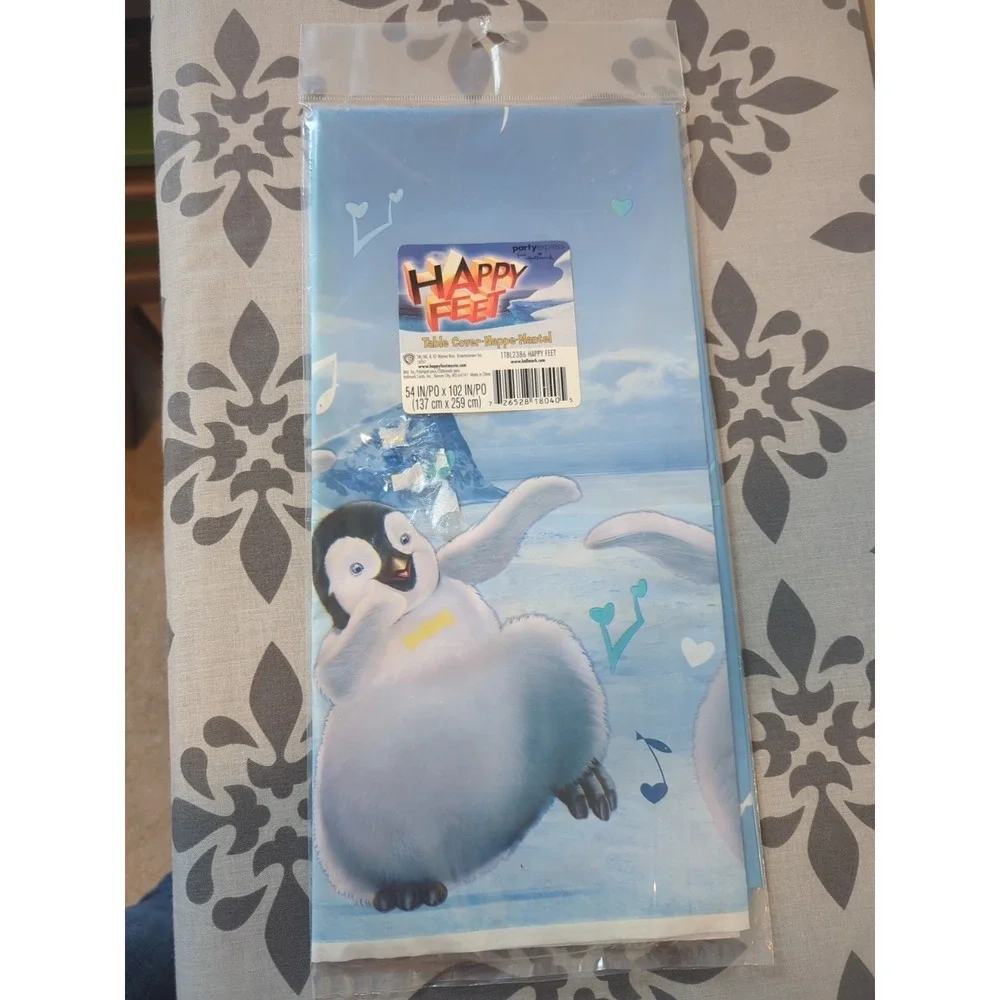 Hallmark Happy Feet Table Cover 54x102 Party Express Birthday Decor 1TBL2386